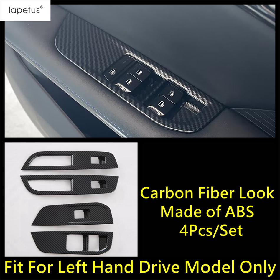 Car Inner Armrest Window Lift Switch Panel / Handle Bowl Frame Cover Trim ABS Carbon Fiber Accessories Fit For MG 4 EV  2024