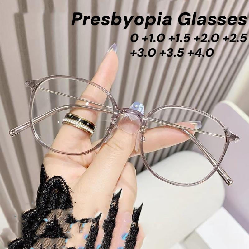 Retro Round Presbyopia Glasses Large Frame Reading Eyeglasses Blue Light Blocking Eye Protection Unisex