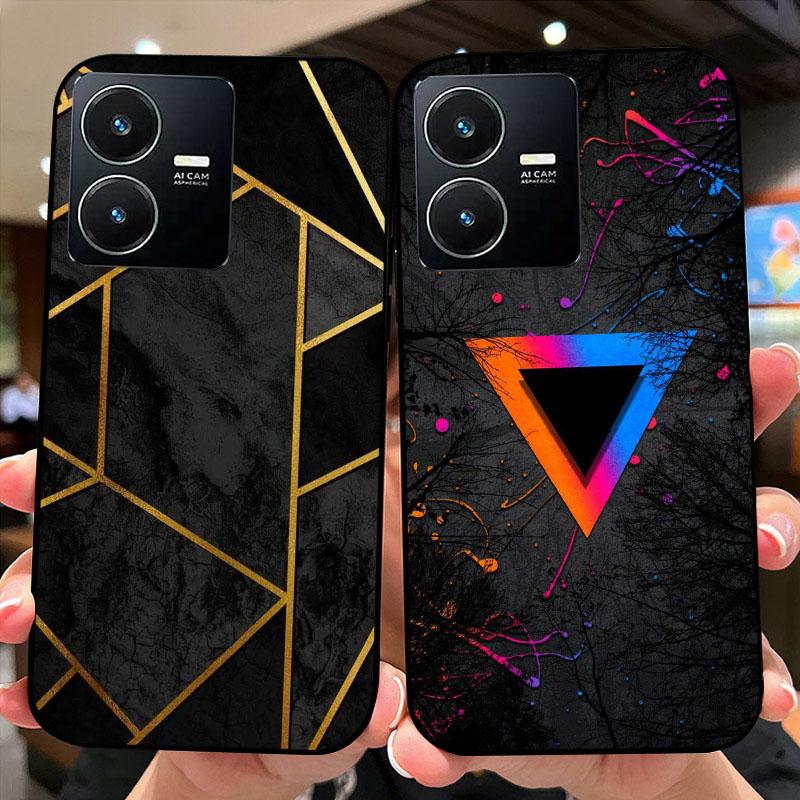 Pour Vivo Y22 4G Coque V2207 V2206 Y22s Impression Couleur Mat TPU Silicone Souple Housse de Téléphone Pour Vivo Y35 4G Pare-chocs Anti-choc Fundas