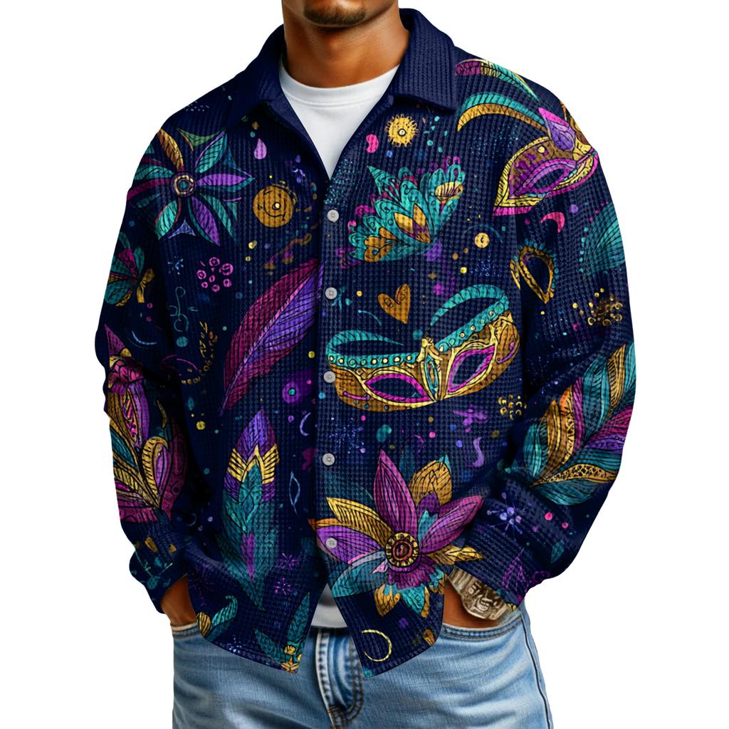 Męska koszula codzienna zapinana na guziki z długim rękawem