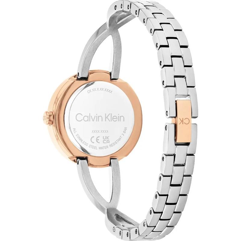 Calvin Klein Watch Quartz Movement Stainless Steel Strap 28mm White Dial Women's Watch 30 Meters Waterproof Casual and Versatile 25100060 28mm