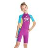 Children's Swimsuit One-piece Short-sleeved Girls 'swimsuit Medium Snorkeling Suit Sunscreen Quick-drying Soaking Hot Jellyfish