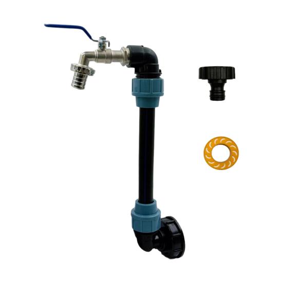 IBC 3/4" Outlet Tap IBC Adapter for 1000L Rainwater Tank Tap Stopcock with 25cm Extension Tube IBC