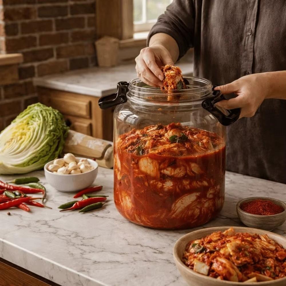 Sealed Pickle Container with Lids Airtight Storage Pitcher Plastic Pickle Jars