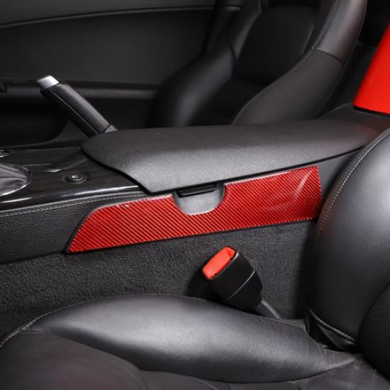 Red Carbon Fiber Armrest Box Side Sticker Trim For Corvette C6 2005-2013