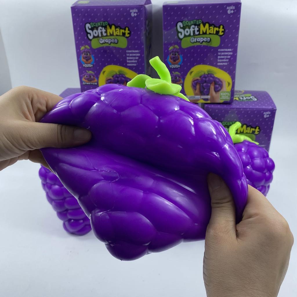 Giant Grape Squishy Toy Stress Relief Decompression TPR Filled with Flour Slow Rising Soft Adult Kids Creative Gift