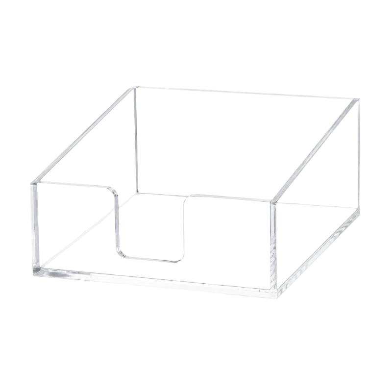 Clear Acrylic Table Napkin Holder for Standard Square Napkins with Visible Storage and Easy Front Access Cutout