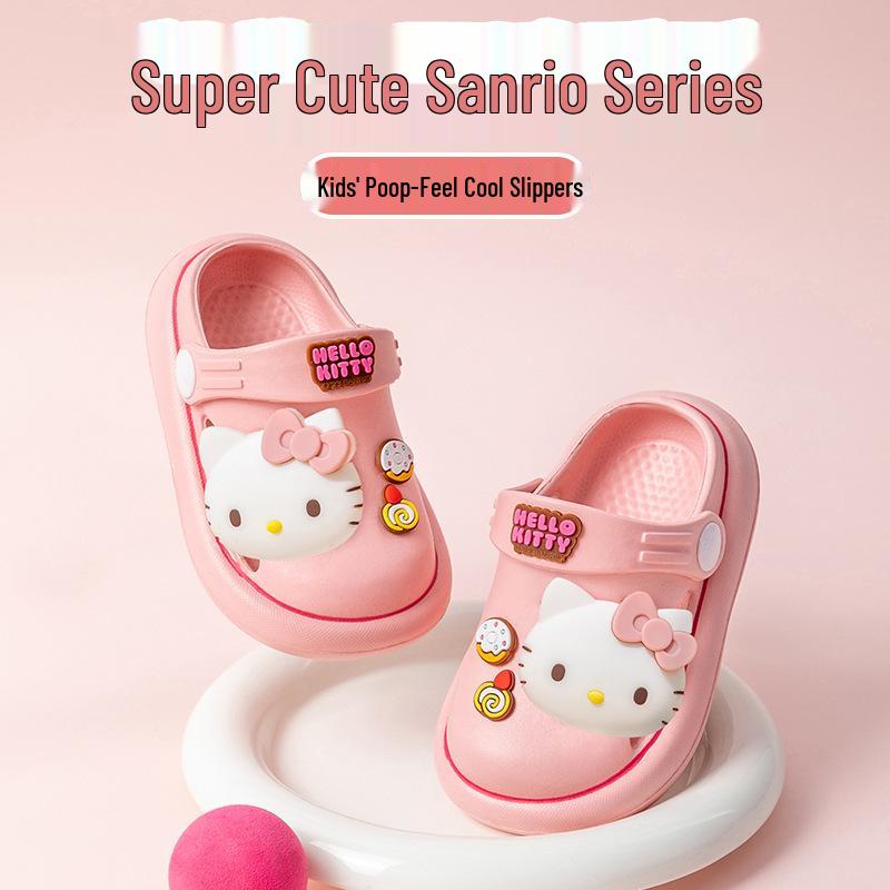 

Милые нескользящие клоги-тапочки Sanrio для девочек - Мягкая подошва, для дома/улицы, летняя обувь Size 140, inner length 13.5cm, approx size 20-21