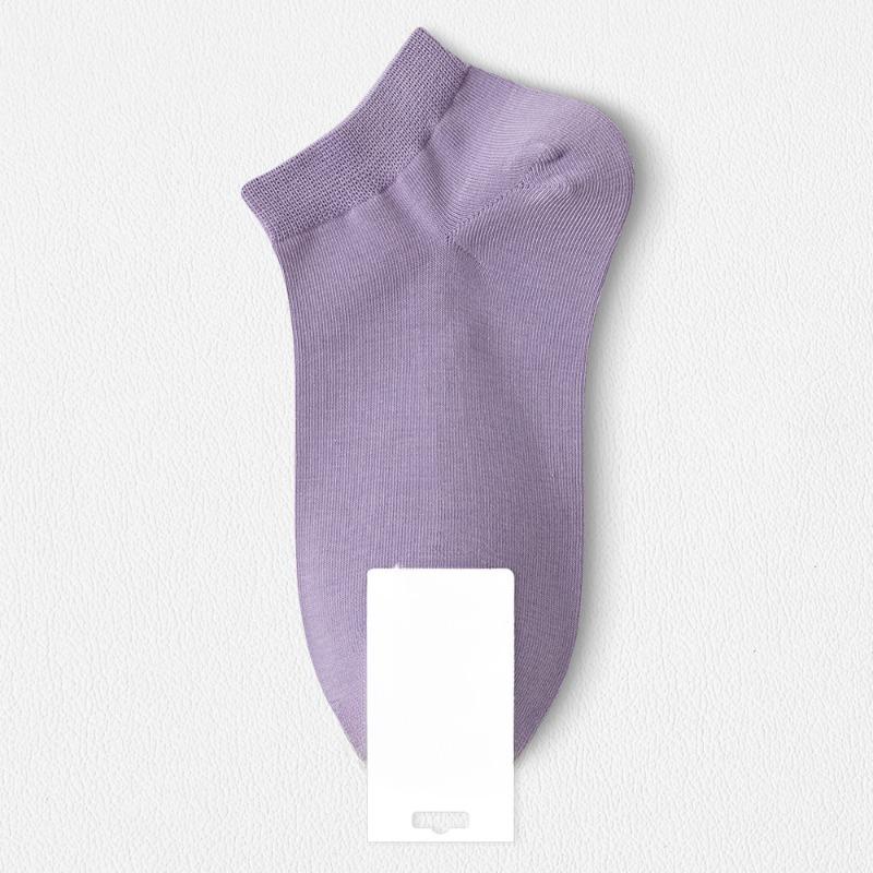 

Женские новые весенне-летние однотонные новые хлопковые влагоотводящие антибактериальные дышащие носки 1 pair фиолетовый