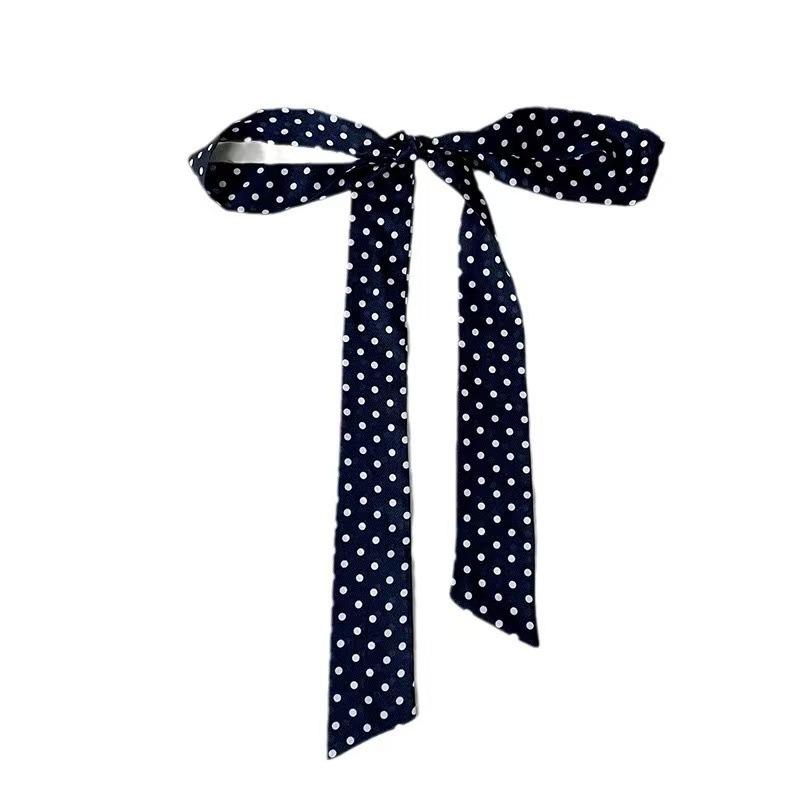Retro fashionable polka dot long silk scarf women's spring and autumn y2k hot girl fashion versatile decorative scarf thin streamer