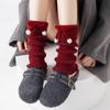 New Year'S Day Red Medium Tube Leggings Leg Cover Women'S Knitted Warm Sweet Butterfly Autumn And Winter Stacking Socks Cover Vertical Calf Socks