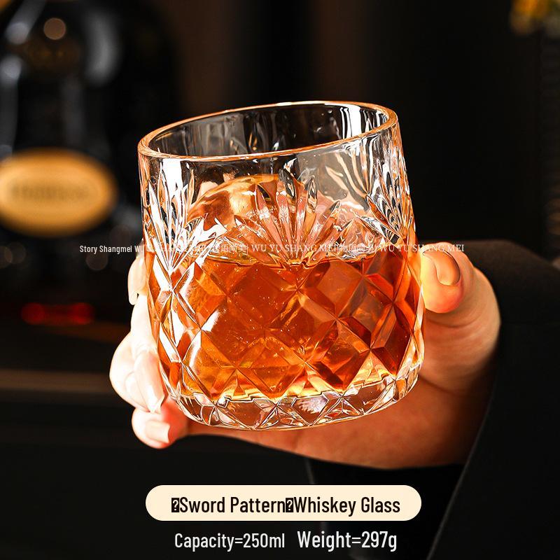 Retro Embossed High-End Whiskey and Beer Mug Glassware