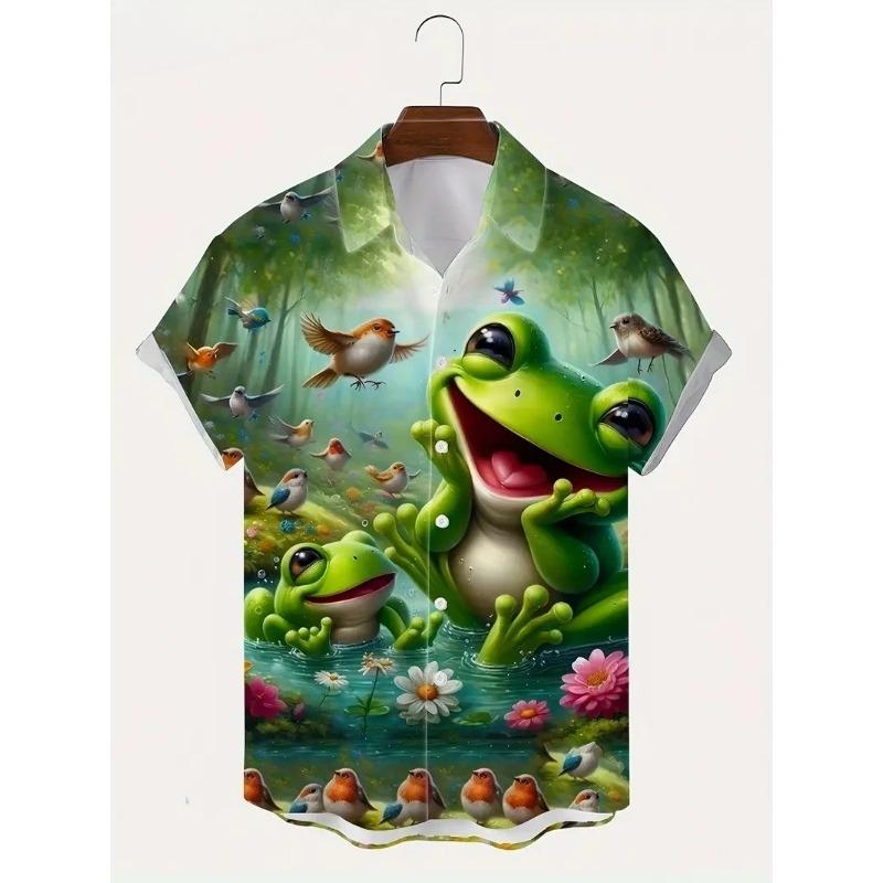 Cartoon Animal Graphic Men's Funny Shirt 3D Print Quick Dry Short-sleeved Tops Casual Men Clothes Summer Street Fashion Shirts