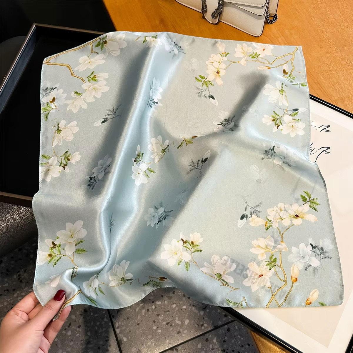 

Бренд 100% Натуральный Шелк Квадратный Платок Женский Бандана Головной Платок Шарфы Шали Квадратный Шейный Фуляр Обмотки femme schals bufanda Real silk 53x53cm