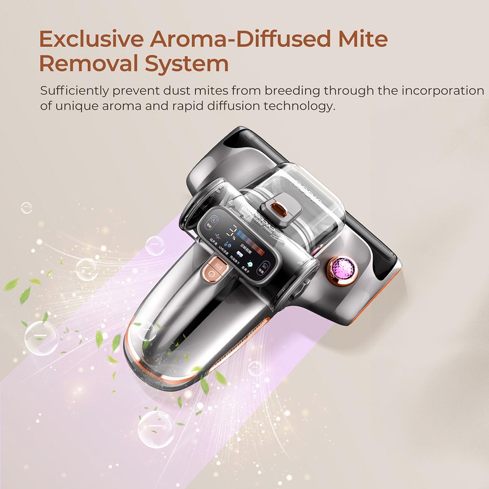 JIGOO T600 Mite Vacuum Cleaner with UV Light & Hot Air [700W/15kPa] - 99.9% Allergen Removal, for Mattresses/Sofas/Carpets