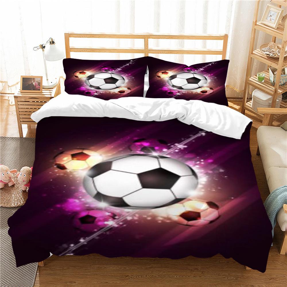 Gorący bubel wzór piłkarski zestaw narzut na pościel piłka nożna zestaw narzut na łóżko sportowe nastolatki pojedynczy rozmiar tekstylia domowe mikrofibra luksusowe zestawy pościeli