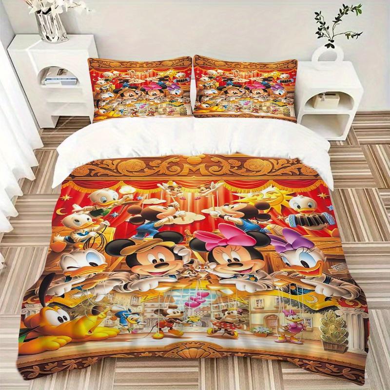 3pcs Acrobatics Mickey and Friends Printed Bedding Set, Soft and Comfortable Quilt Cover for Bedroom, Guest Room S001