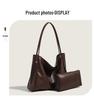 Trendy British-Style PU Leather Tote: Large Capacity, Versatile Commuter Shoulder Bag
