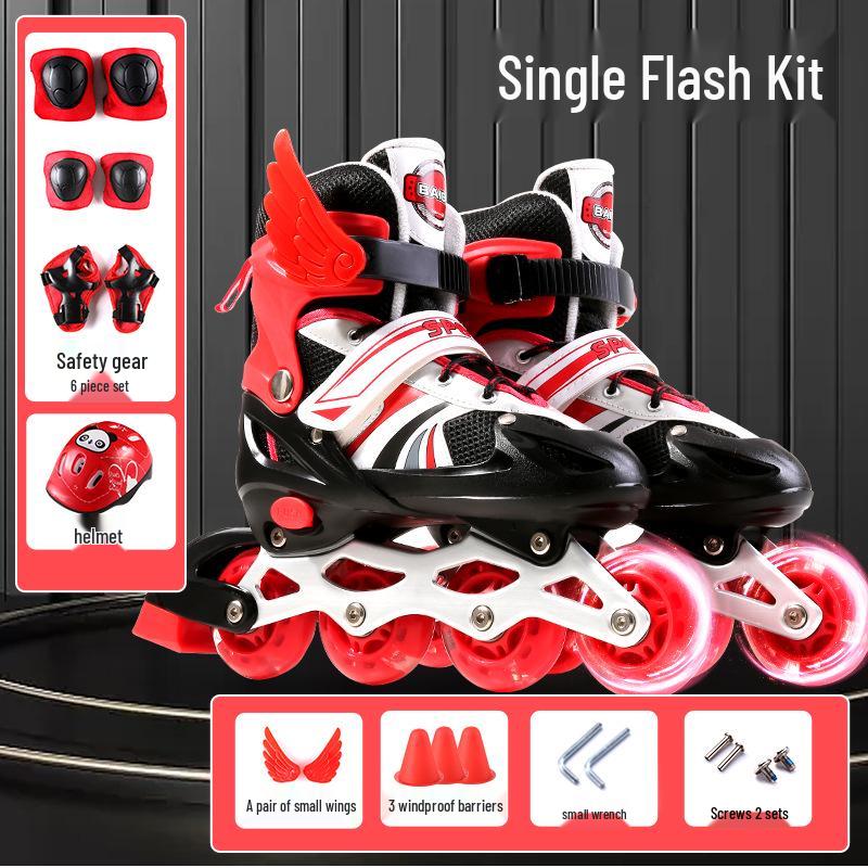 Kids' Inline & Ice Skates Set for Ages 3-15 - Beginner Rollerblades for Boys & Girls