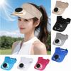 Elastic Solar Fan Hat Breathable Summer Fan Visor Cap Sunscreen Empty Top Hat  Camping