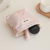 Mini Pink Bow Canvas Makeup Bag With Large Capacity Travel Skincare Daily Use INS Style Organizer Pouch