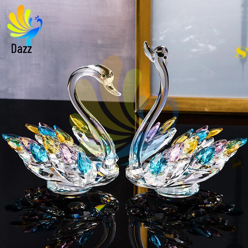 

Crystal Swan Decorative Ornament for Living Room, Entrance, TV and Wine Cabinet, or Shop Window 17cm x 14cm