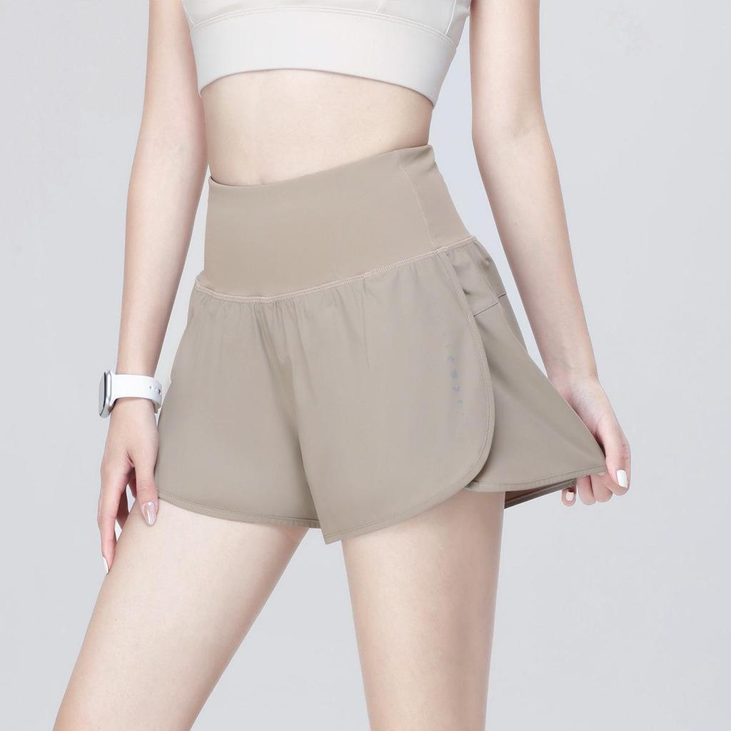 Women's Quick-Dry Anti-Exposure Yoga Shorts - Two-Piece Design, Running/Fitness, Thin Three-Quarter Length
