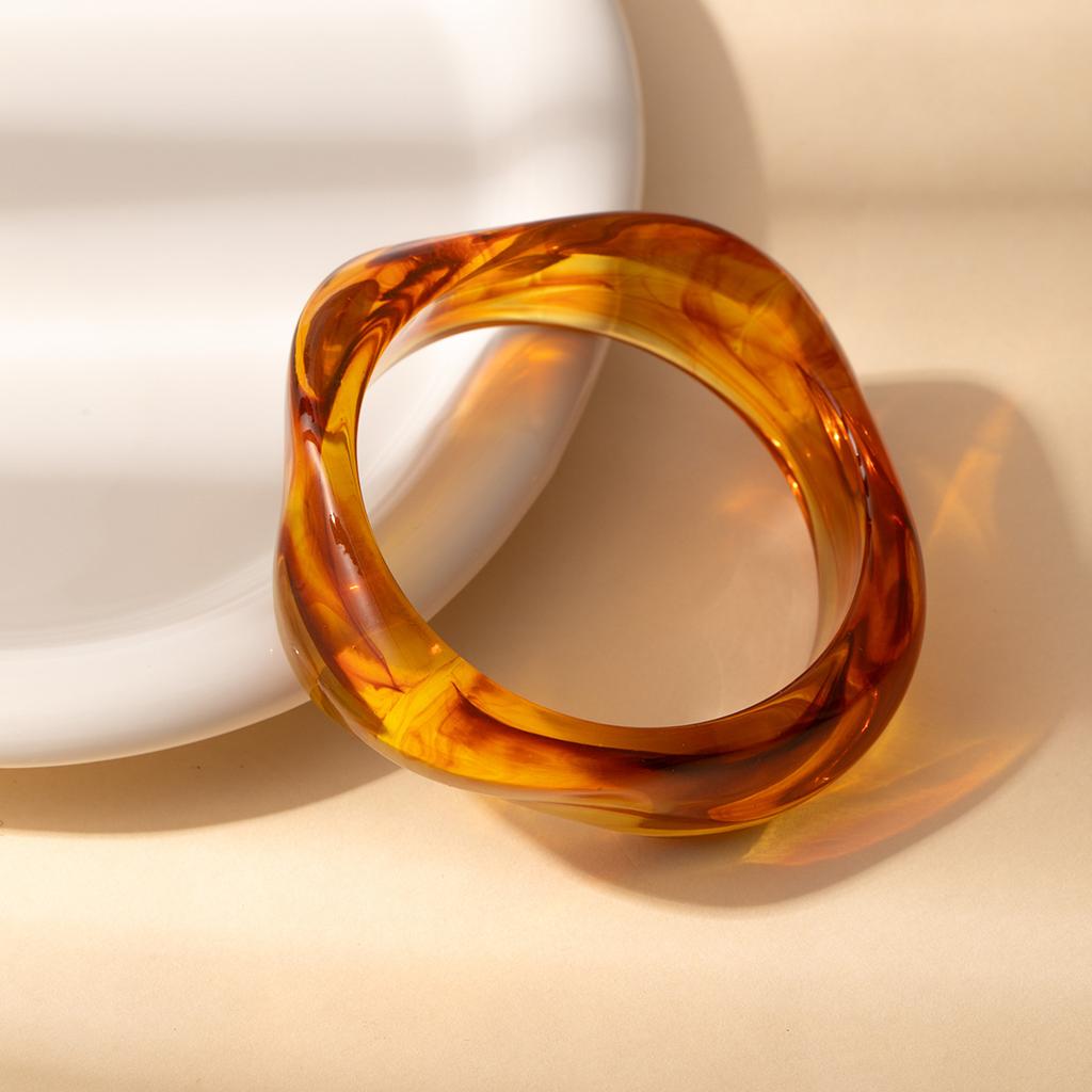 Retro Special-Shaped Wide Square Acrylic Multi-Color Bracelet Multi-Color Exaggerated Design Sense Niche Jewelry