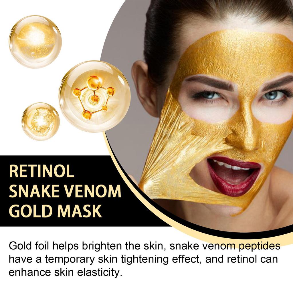 EELHOE Retinol Schlangengift Goldmaske Reinigung Haut Porenverfeinerung Aufhellung Verjüngung Feuchtigkeitsspendende Maske