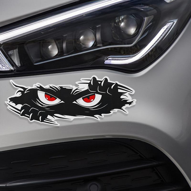 3/1Pcs Funny Monster Sticker Waterproof 3D Vinyl Self Adhesive Funny Anime Cute Auto Peeking Monster Car Stickers