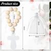 6/12/18PCS Wooden Rosary Wood Bulk Catholic with Crucifix Wooden Cross Pendant with White Mesh Bags for Baptism First Communion