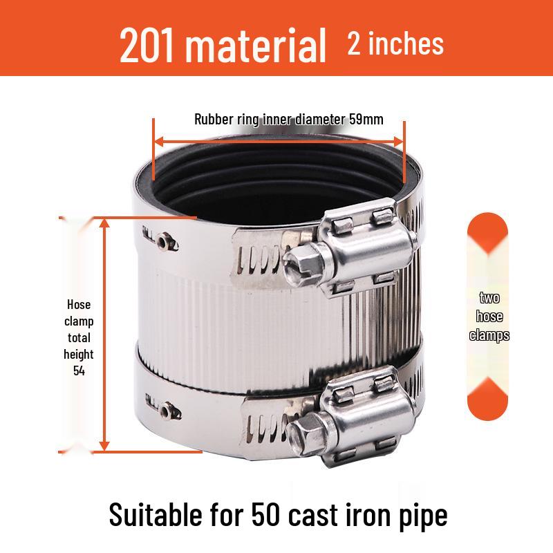 Трубный хомут из нержавеющей стали и чугуна с гибким соединением