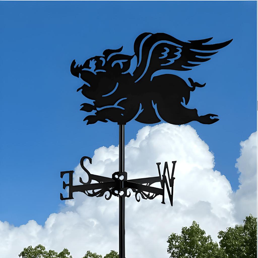 Decorative Iron Weather Vane - Outdoor Metal Roof Ornament