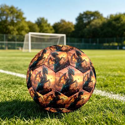 1pc Dragon Fantasy Sunset Theme Soccer Ball Football, Size 5, Lightweight PVC, Outdoor Training Soccer Ball,Sports Gift T61482