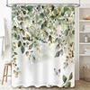 Charming Green Leaves and Butterflies Shower Curtain for Bathroom Decor Eco Friendly Waterproof Fabric with Hooks Enhances