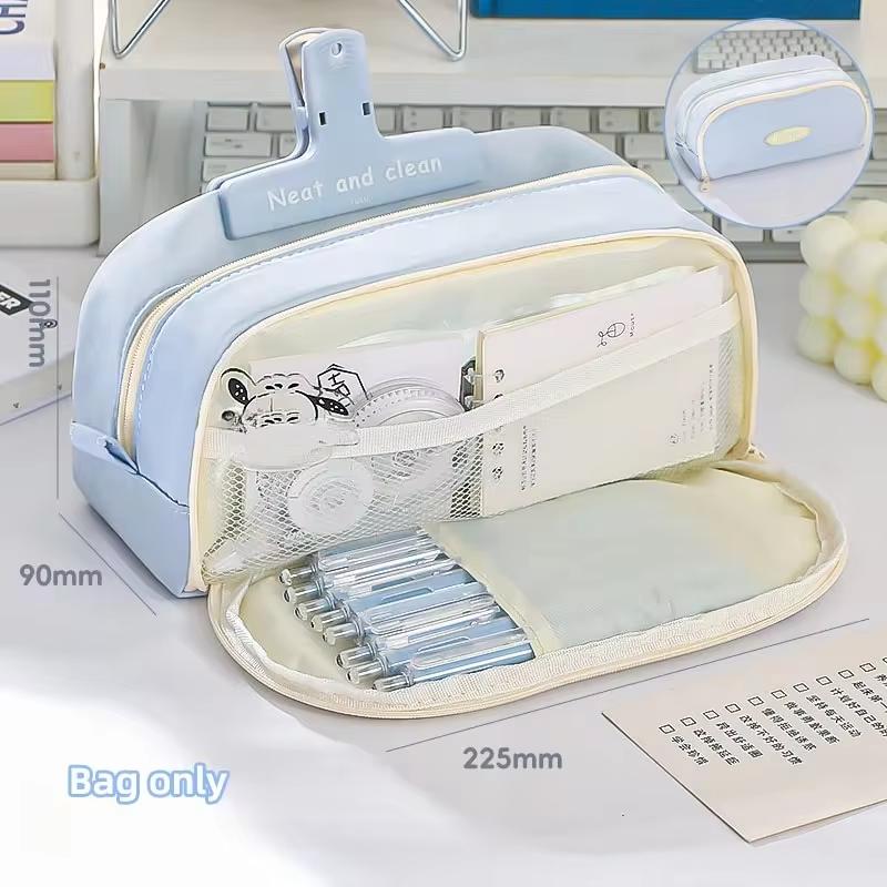 

Стильный и практичный пенал большой вместимости с несколькими отделениями для хранения канцелярских принадлежностей. Пенал для школы.