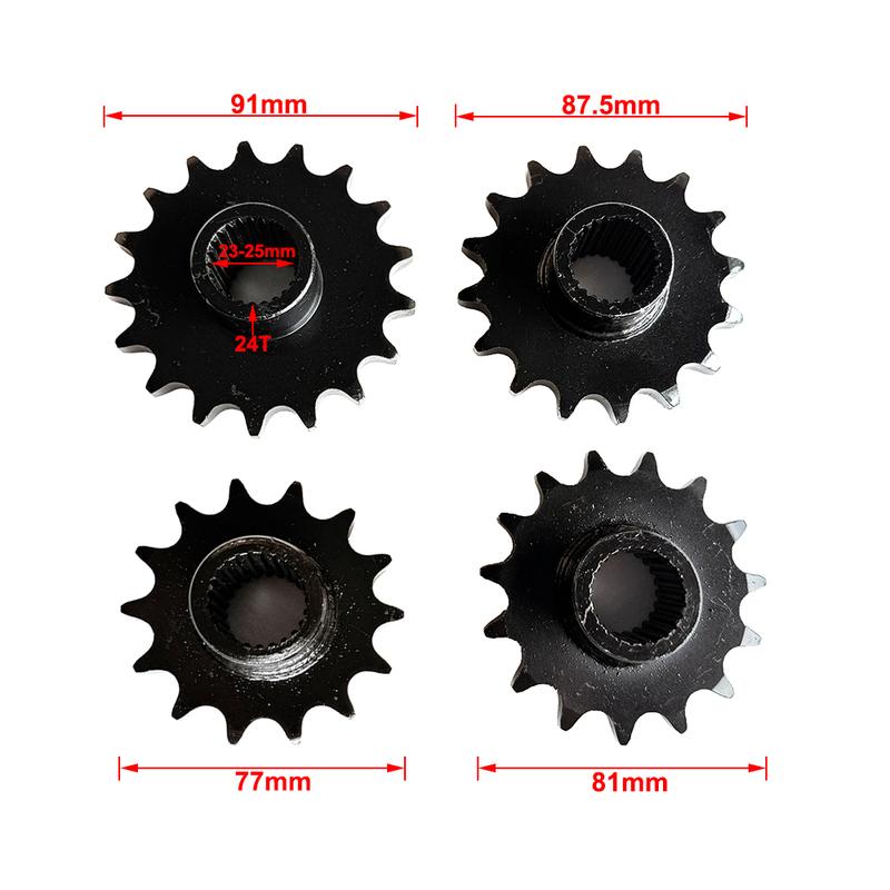 14T 15T 16T 17T 530 Chain Front Sprocket Cog 24 Spline Gear For GY6 125cc 150cc 200cc 250cc ATV Quad Go Kart UTV Dirt Bike Parts