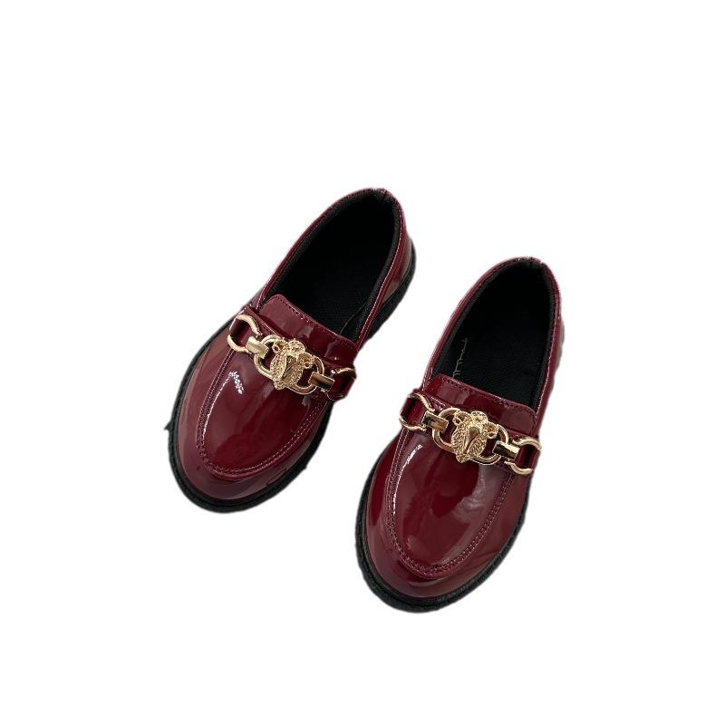 2024 Spring & Autumn Kids' Casual Leather Shoes: Stylish, Solid Color, Perfect for Everyday Wear & Performances