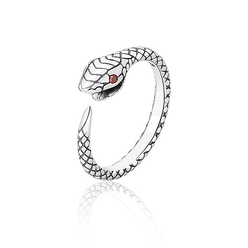 Minimalist Fashion Snake Index Ring For Women Unique Niche Design Pinky Statement Jewelry Cool Tone