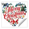 Holiday Glass Clings Merry Christmas Window Cling, Heart Shaped Sticker with Santa Claus Xmas Party Supplies Tree Balls, Winter Static PVC Decal