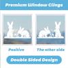 White Jumping Bunny Easter Window Clings Static Cling for Home Party Scene Decoration Removable Reusable