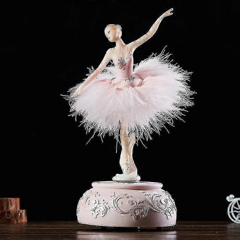 Carillon da Ballerina Ragazza Danzante Lago dei Cigni Giostra Con Piuma Per Regalo di Compleanno