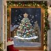 PVC Christmas Window Stickers Electrostatic Whole Sheet Xmas Wall Sticker Reusable Christmas Glass Window Stickers New Year