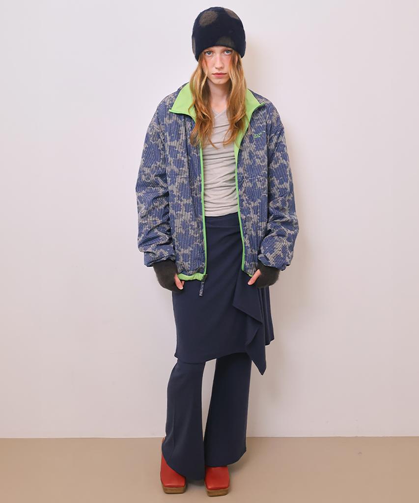 POEV Fluffy Dotted Knit Beanie - Navy
