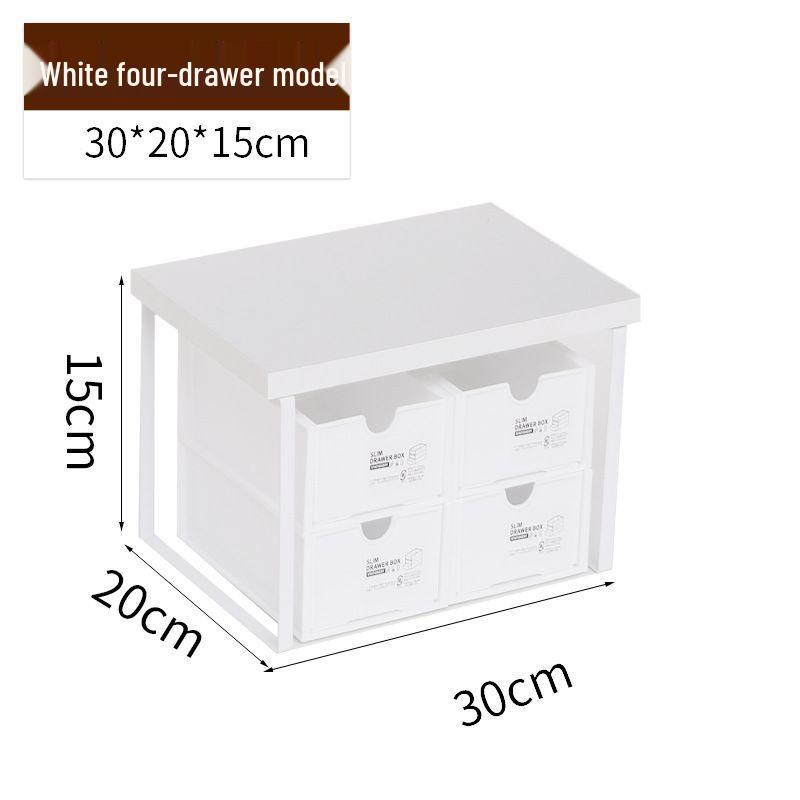 Supporto per monitor da tavolo e ripiano portaoggetti