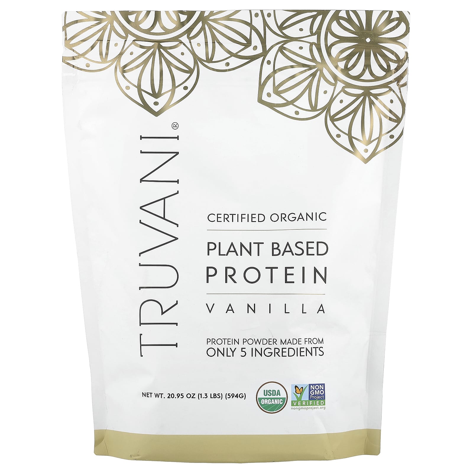 

Truvani, Organic Plant-Based Protein, Vanilla, 1.3 lb (594 g)