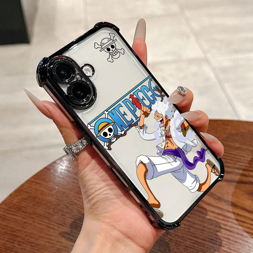 Anime Cool LuffyS ZoroS Ones Pieces Plating Phone Case For iPhone 17 17e 16e 16 15 14 13 12 11 Pro Max Mini Air Plus Anti-Fall