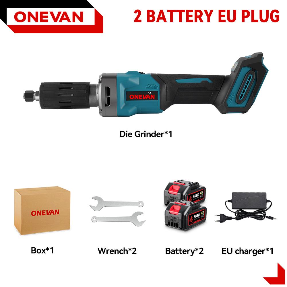 ONEVAN 2000W bürstenloser elektrischer Stabschleifer, 35000 U/min, 6 mm, kabellos, 4 Gänge, variable Schleif-Drehwerkzeuge für Makita 18-V-Akku