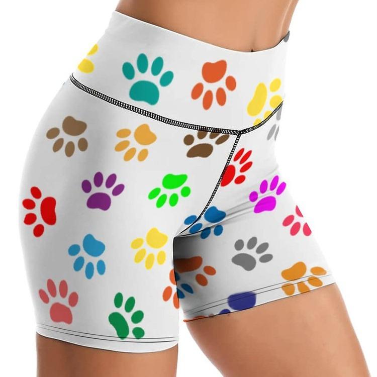 Seksowne damskie obcisłe krótkie spodnie Spodnie do jogi Wzór Nadruk Damskie szorty Modne Casualowe Ubrania Wygodne spodnie rowerowe