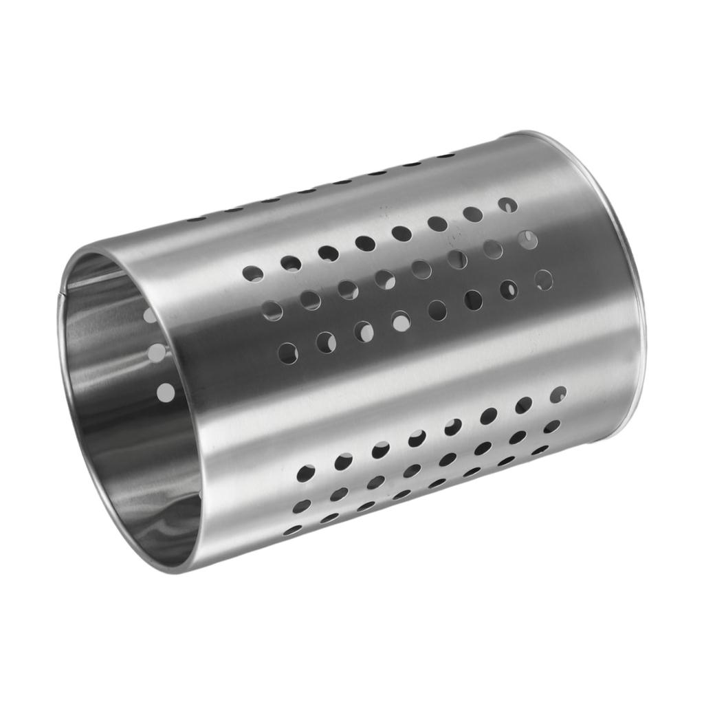 Space Saving Stainless Steel Kitchen Utensil Holder with Drain Hole Feature